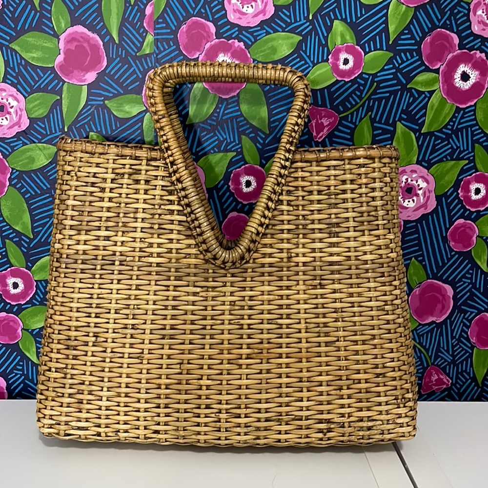 Anthropologie Raffia Basket Bag